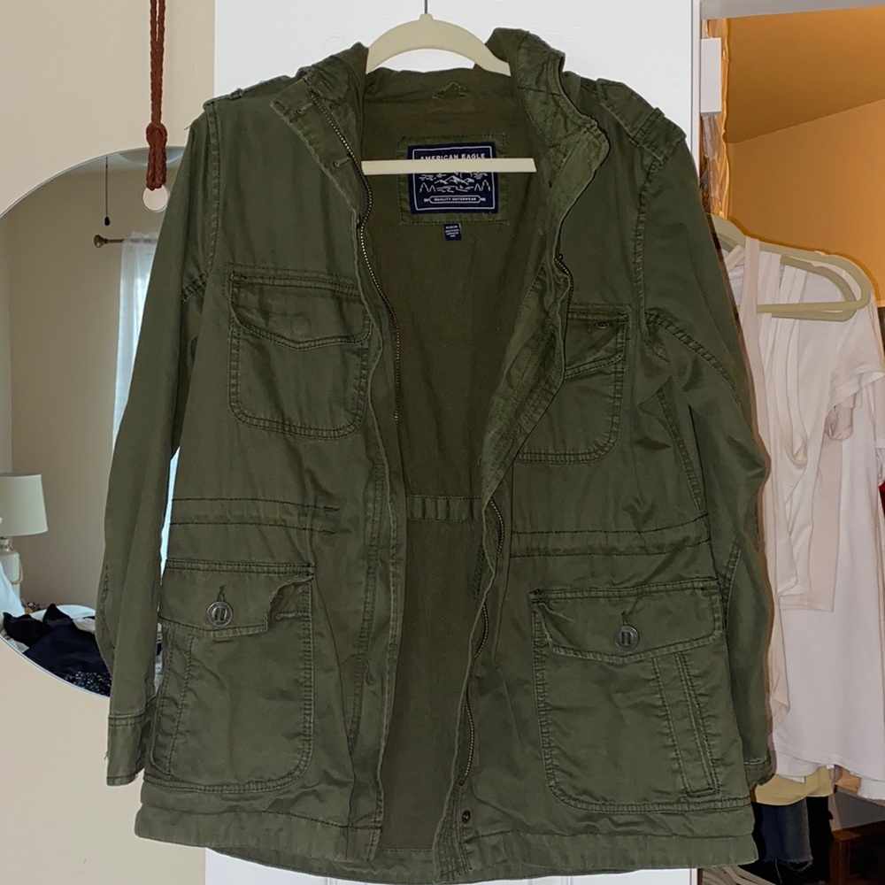 American Eagle Military Jacket with hood